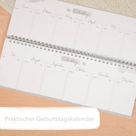 MINTKIND® X Mamiblock Weekly Planner "Year Clear" with Matching Stickers, Khaki, Desk Calendar Landscape with To Do List and Notes, Undated Standing Calendar (Weekly Planner)