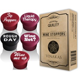 Funny Silicone Wine Stopper Set – Must-Have Wine Accessories & Perfect Wine Gifts for Women & Men – Airtight & Reusable
