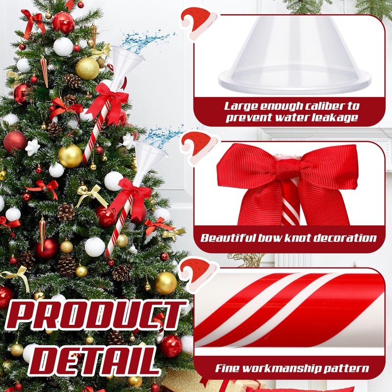 2 Pcs 40 inch Plastic Christmas Tree Watering Funnel Red
