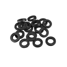TOP-VIGOR 20Pcs Rubber Flat Washers, 20mm OD 10mm ID 3mm Thickness Heavy Duty Black Rubber Grommet Vibration Damping Pads Sealing Gasket Washers for Faucet Pipe Water Hose Fastener Bolt