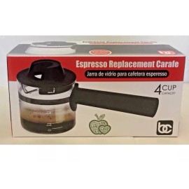 Bene Casa 4-Cup Replacement Carafe.Jarra de vidrio para cafetera Espresso.
