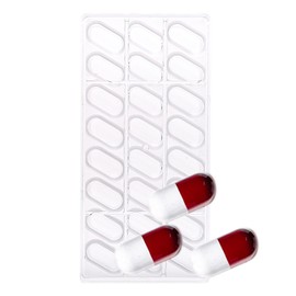 24-Well Oval Pill Shape PC Plastic Chocolate Mold Candy Kids Food Maker Sugarcraft Molding DIY Baking Accessories and Tools