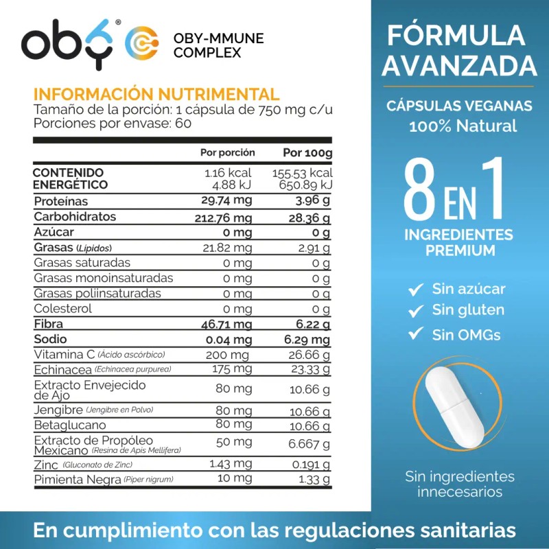 Vitamina Liposomal Zinc Echinacea Extracto Ajo Propoleo Jengibre Betaglucano Piperina