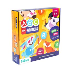 LoveDabble Learn ABC with Animals: Match & Bingo Delight! Dive into a 50+ Piece Puzzles, Learn Letters by Matching with Animals | Birthday Gifts for Kids