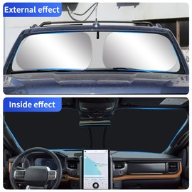 YEGZA Car Sun Shade for Ford Expedition 2018 2019 2020 2021 2022 2023 2024 Auto Interior Accessories Foldable Sunshade Windshield Visor Cooler Protector Front Windows Cover Shield