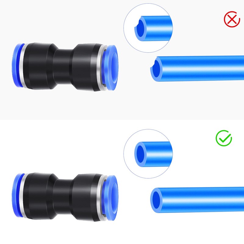 8mm Tube OD Push to Connect Fitting, Straight Pneumatic Connector,