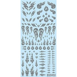 HiQ Parts Tattoo Decal 03" Fire Clear Black (1pc) - Model Building Tools and Accessories # TTD-03-CBK