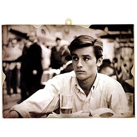 KUSTOM ART Actor Alain Delon Vintage Style Collectible Wooden Picture 18x25cm