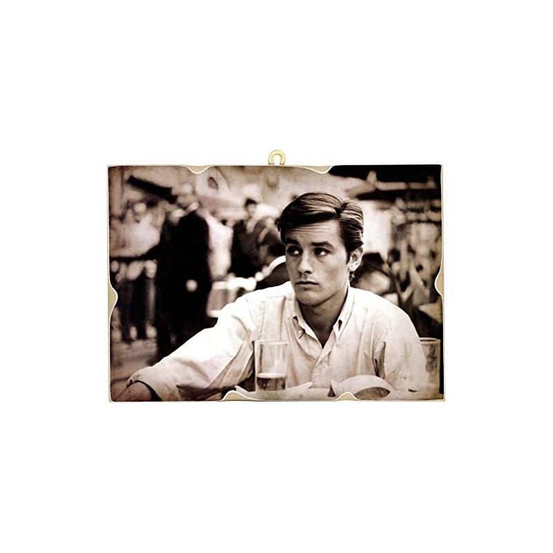 KUSTOM ART Actor Alain Delon Vintage Style Collectible Wooden Picture