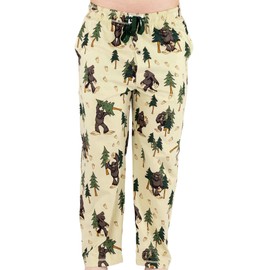 Lazy One Animal Pajama Pants for Men, Men's Separate Bottoms, Lounge Pants, Outdoors (Bigfoot, XS)