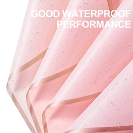 RUSPEPA 20 Sheets Flower Wrapping Paper, Gold Edge Waterproof Floral Bouquet Wrapping Paper, Florist Supplies Packaging for Birthday, Wedding and DIY Crafts, Light Pink