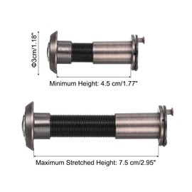 PATIKIL 5/8" Door Viewer Peephole, Zinc Alloy Privacy Door Viewer with Privacy Cover, 180-Degree Fits 1-3/4" to 2-15/16" Door with 16mm/0.62" Drill Bit for Security, Red Bronze