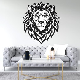 Lion Kings Wall Decal Animal Wall Decor Safari Lion Wall Art Decal Lion Lover Animals Lion Wall Bathroom Wall Decals Stickers Vinyl 027DE