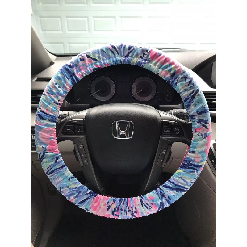 Designer Lilly Fabric steering wheel cover