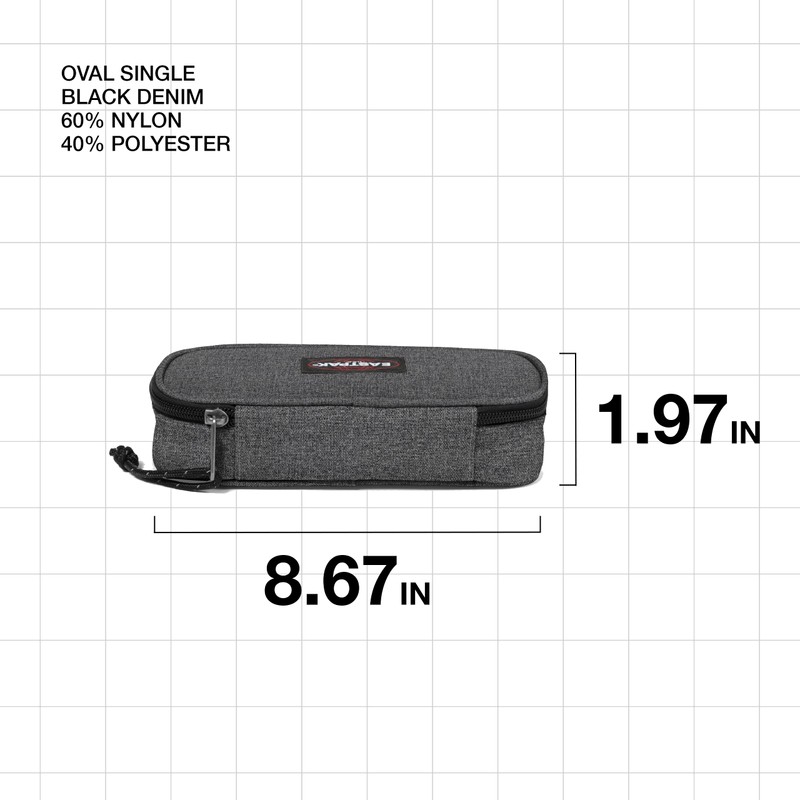 Eastpak Oval Single Pencil Case, 22 cm, Black Denim