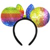 Dolebao 3D Mouse Sequin Ears Headband, Glitter Sequin Bow Hairbands