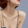 POPLYKE Cross Necklace for Women Men Rose Gold Plated 925