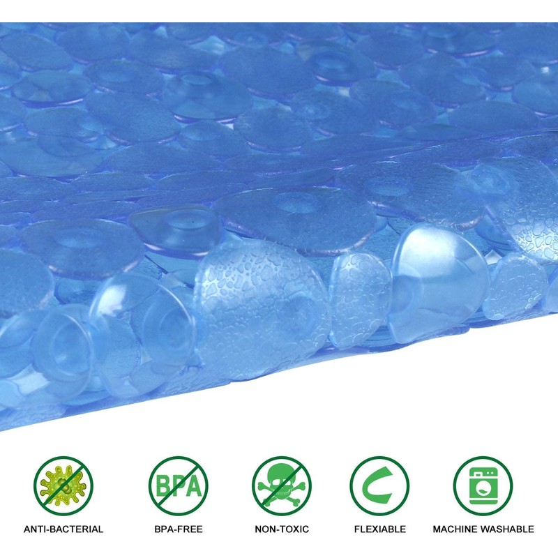 Non Slip Bath Mat for Bathroom Pebbles Frosted Anti Mould