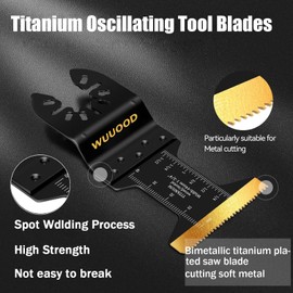 Titanium Oscillating Saw Blades,10PCS Universal Multitool Blades,Oscillating Tool Blade for Metal Wood Cutting,Multi Tool Blades Fit Dewalt Bosch Milwaukee Ryobi Rockwell Fein
