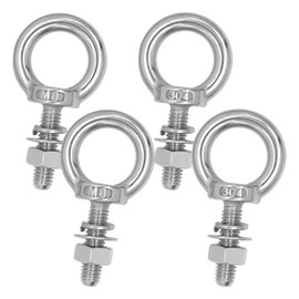 NVGFTG Pack of 4 Eye Bolts M8 × 30 mm Eye Bolt Stainless Steel 304 Eye Bolt for Roll of Fixing and Hanging, Ring Bolts with Nuts and Washers