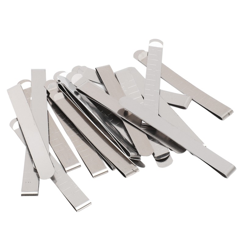 20pcs Stainless Steel Hemming Clips 3 Inch Measurement Ruler Quilting