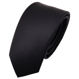 TigerTie - Slim Children's Tie in Unicolour or Patterned - Boys' Tie for Self-Tying, black