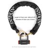 INTEKIN Motorcycle Lock 3.3FT/100cm Bicycle Chain Locks 8mm/10mm Thick Bike