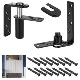 Fenghome Door Pivot Hinges, 304 Stainless Steel Swinging Door Hinge, Self-Return Cafe Door Hinges, Heavy Duty Swinging Door Hardware Self Closing Hinges for Swing Doors, Bar Doors (Black)
