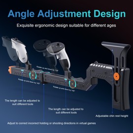 Upgraded VR Gun Stock for Meta Quest 3/ Quest 3S, Adjustment Gunstock Magnetic Accessories for Oculus Quest 3, Controller Grips with Shoulder Straps for Enhance Control Feel, Realistic FPS Gaming Experience