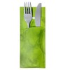 30 Cutlery Pockets with Napkin Apple Green Marbled 20 cm