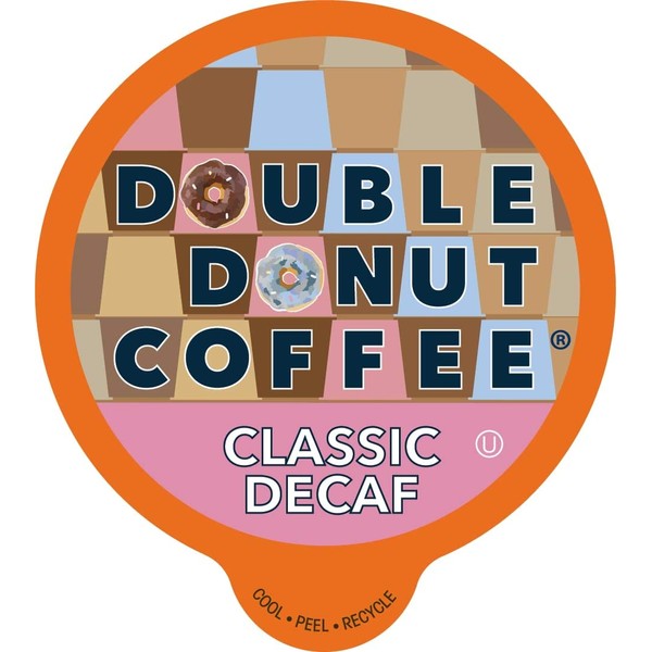Double Donut Medium Roast Decaf Coffee Pods, Classic, for Keurig K-Cup Machines, 24 Single-Serve Capsules per Box
