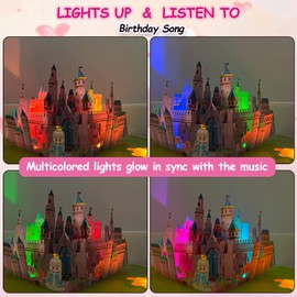 Birthday Card with Music, Pop Up Birthday Cards Girl with Light and Music, 3D Pop Up Singing Card Birthday for Children Girls 1 Year, 2/3/4/5/6/7/8/9 Years