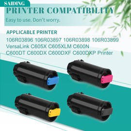 C600 Toner Cartridge Compatible with Xerox VersaLink C605 Toner