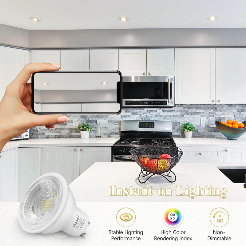DiCUNO GU10 LED Bulbs 5W Daylight White, 6000K, 500lm, 45