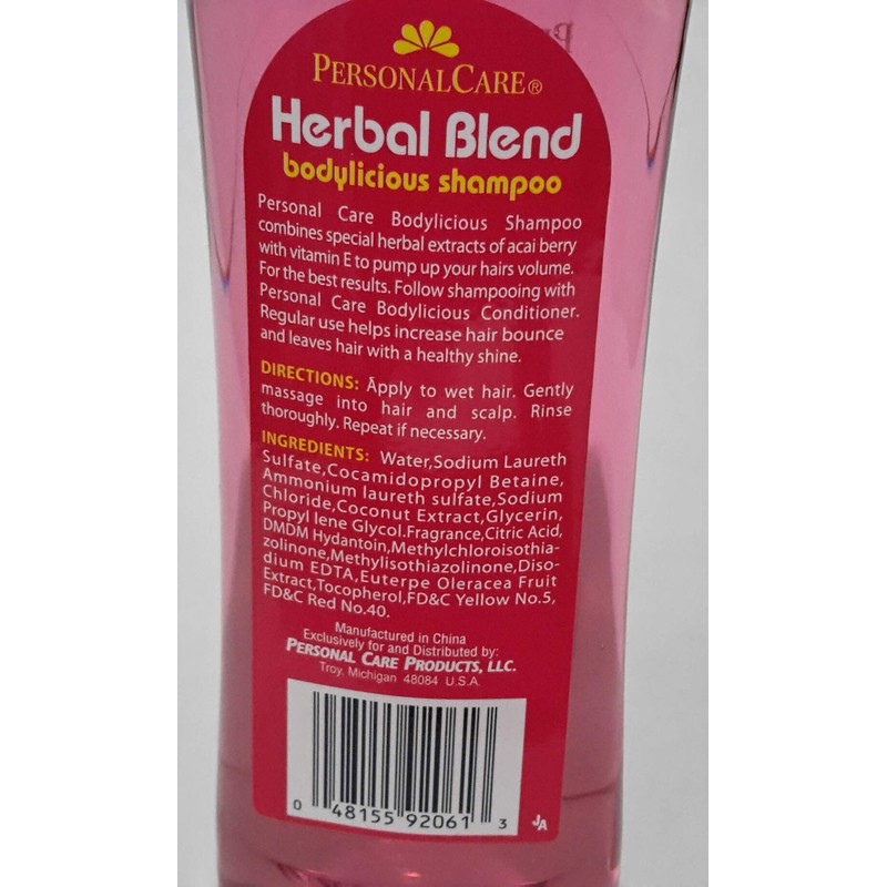 PERSONAL CARE HERBAL BLEND Bodylicious Shampoo with Acai Berry Extracts