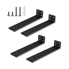KLOMPAR Heavy Duty Shelf Brackets L8 x H1.6 x W2, (1/5'' Thick) Brackets for Shelves, Metal Shelf Brackets Shelving Brackets 4 Pack