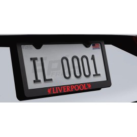 RED COBRA Liverpool Black Stainless Steel License Plate Frame Red - Premium Metal