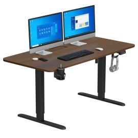 48*24 Inch Electric Height Adjustable Desk,Standing Desk , Computer Desk &Office Desk for Homesize: 48x24 Inch, color: Walnut