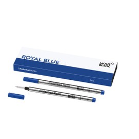 Montblanc Rollerball Refills (F) Royal Blue 124501 – Quick-Drying Pen Refills for Montblanc Rollerball and Fineliner Pens – 2 x Dark Blue Pen Cartridges