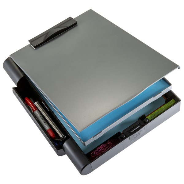 Officemate Recycled Double Storage Clipboard/Forms Holder, Plastic, Gray/Black (83357), (Model: OIC83357)