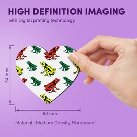 1 x Heart MDF Magnets - Tropical Frog Pattern Poison Dart Frogs 46378