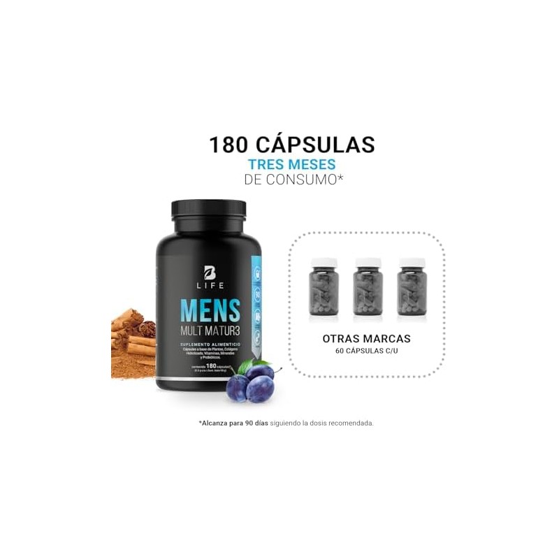 B Life Multivitamínico para Hombre 40 años con 180 cápsulas