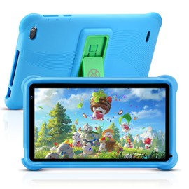 qunyiCO 7 inch Kids Tablet, Tablet for Kids with 32GB, WiFi Camera Bluetooth 2GB RAM Eye Protection HD IPS Touch Screen 1024x600 Kid-Proof Case Parental Control Blue