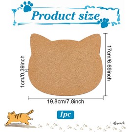 BENECREAT 1pcs Pinboard Cork Board Cat Shape Cork Bulletin Board 17x19.8x1cm for Brooch Pin Storage Wall Cork Board Message Photo Wall Home Office Decoration