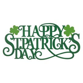 Glitzhome Metal "HAPPY St.Patrick's Day" Wall Decor Sign,24"L Happy St.Patrick's Day Letters Wall Hanging Sign for Indoor Outdoor Door Ornaments