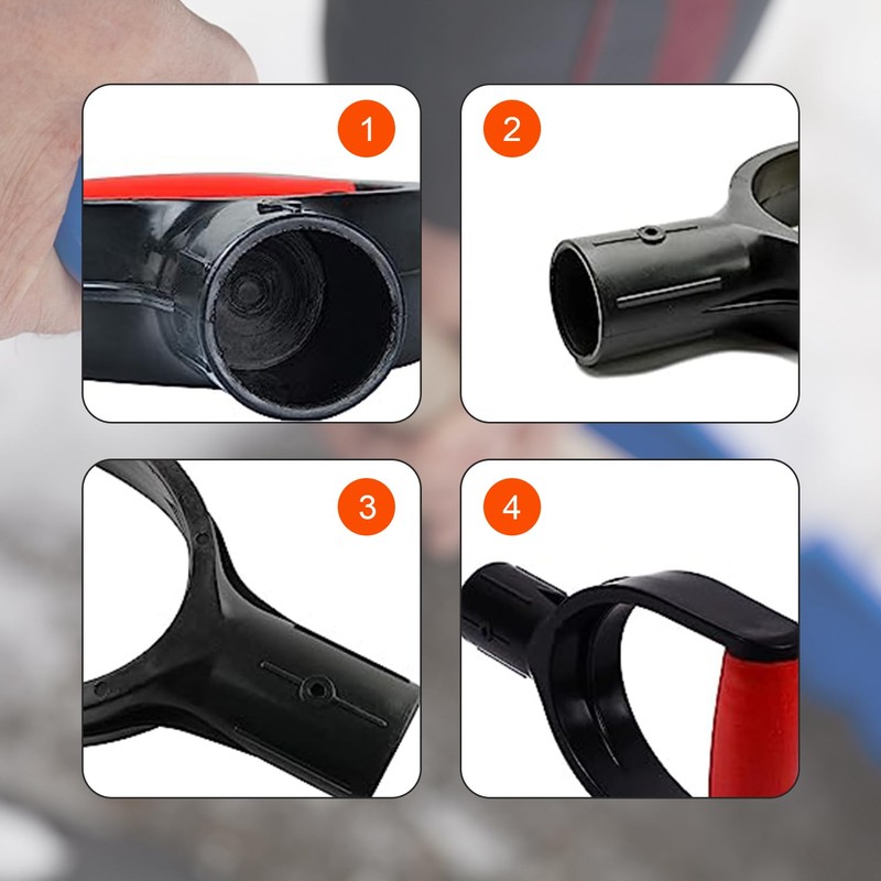 Heyiarbeit 2Pcs Shovel D Grip Handle, 1-1/4" Inner Diameter 32mm