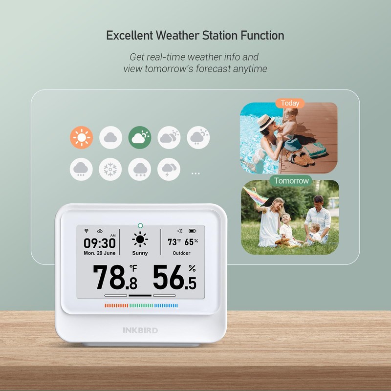 INKBIRD WiFi Thermometer Hygrometer, Temperature and Humidity Sensor with Weather