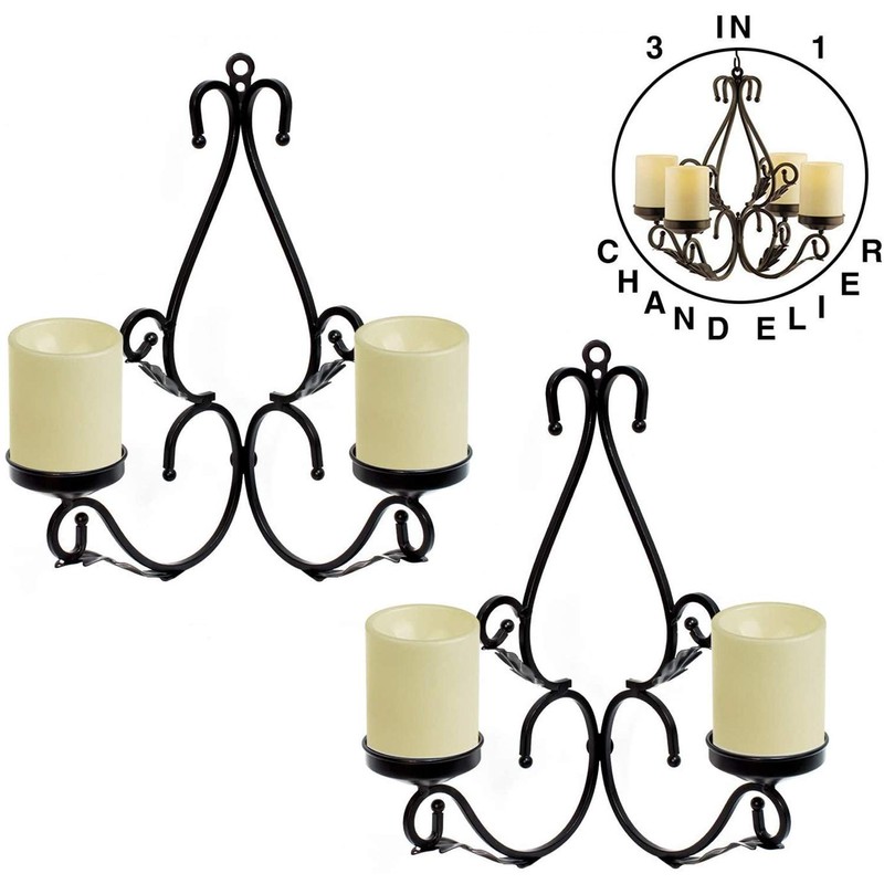 3 in 1 Ambient Lighting Chandelier Chain Hang Metal Wall