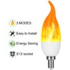 Venforze E12 Flame Bulbs 4 Pack, 3 Mode LED Candelabra