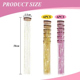 12-Piece Colorful Striped Wig, Clip-On Hair Accessories, Glitter Hair Accessories, Hair Accessories, Party Hair Accessories